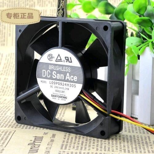 New original FOR Sanyo 9cm 9225 24V 0.12A L09P0924H305 three-wire double-ball cooling fan