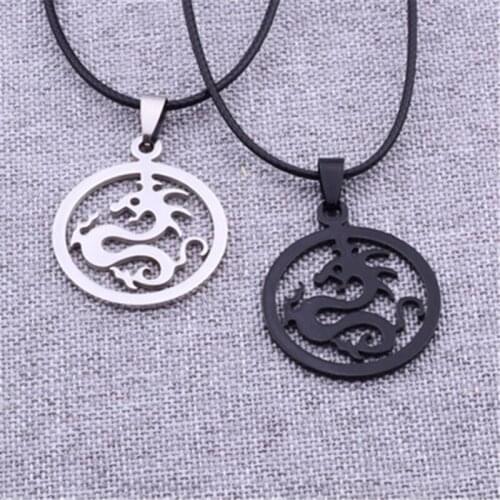 European and American retro fashion titanium steel dragon necklace exaggerated domineering dragon pendant personality hipster