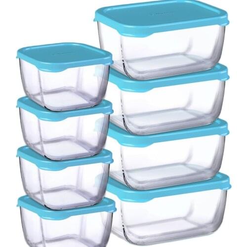 Pasabahce 8 Pcs Glass Storage Bowl Set Storage Container refrigerator Storage Storage crisper storage box PP food storage box