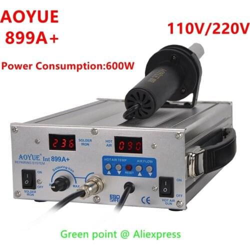 New Aoyue 899A+ Repairing System Hot Air SMD Rework Station Free Shipping Soldering Station BGA SMD PCB IC Repair Solder Tools