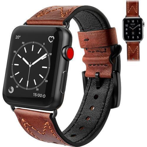 Compatible With Apple Watch Bands 38mm 44mm 40mm 42mm Replacement Genuine Leather Bands For Iwatch Bands Series SE/6/5/4 83013