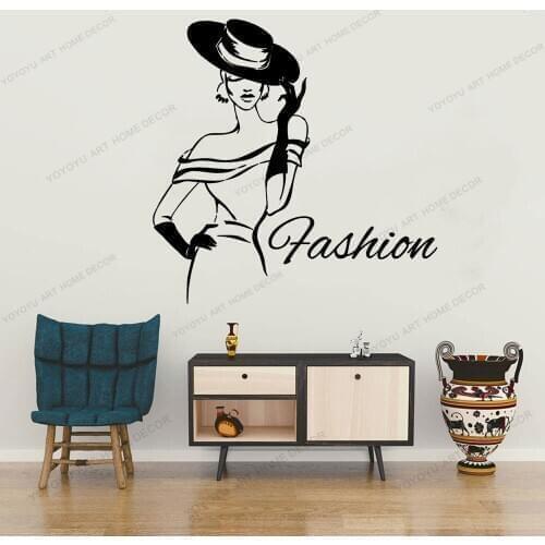 Sexy Lady Hot Sale Fashion Women Wall Decal Clothing Fashion Girl Design Vinyl Sticker Window Decal Waterproof CX1342