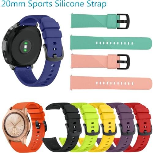 20mm Sports Silicone Strap Band for Samsung Galaxy Watch 42mm for Watch3 41mm /Active 2 Replacement Watchband