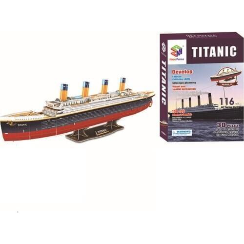 Titanic 3D Three-dimensional Puzzle Childrens Puzzle Assembling and Inserting Paper Diy Model Ship Model Toy P262