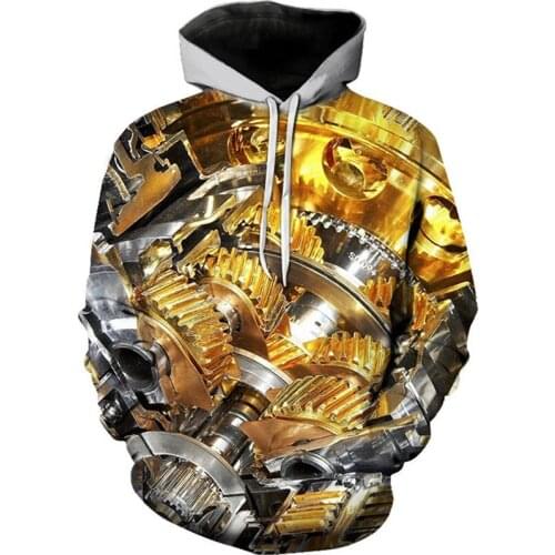 Fashion Design Car V 12 Engine 3D Print Hoodies Women Men Long Sleeve Sweatshirt Female Retro Harajuku Oversized Pullover Tops