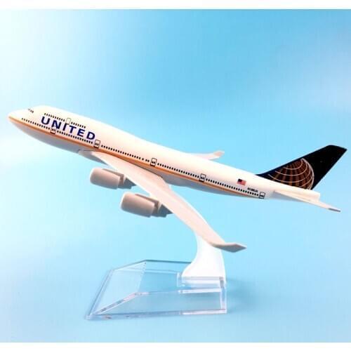 UNITED AIRLINERS 16CM BOEING747 AIR UNITED MODEL PLANE AIRCRAFT TOYS FOR CHILDREN AIRPLANE BIRTHDAY GIFT