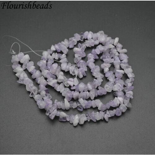 High Quality 5~8mm Natural Light Color Amethyst Purple Jade Irregular Shape Stone Chips Loose Beads 1 Strand