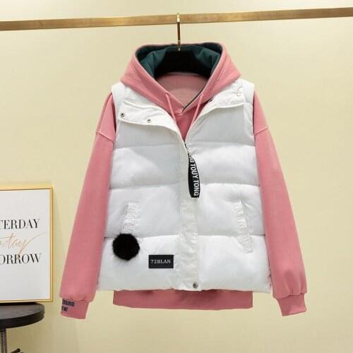 2021 Spring Warm Plus Size 3XL Cotton Padded Vests Female Sleeveless Jacket Vest Ladies Turndown Collar Winter Waistcoat Q96