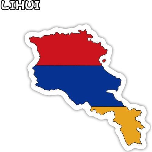 1 PCS Armenia Flag Sticker Toys for Children Countries Map Travel Stickers to DIY Scrapbooking Suitcase Luggage Laptop Car Motor