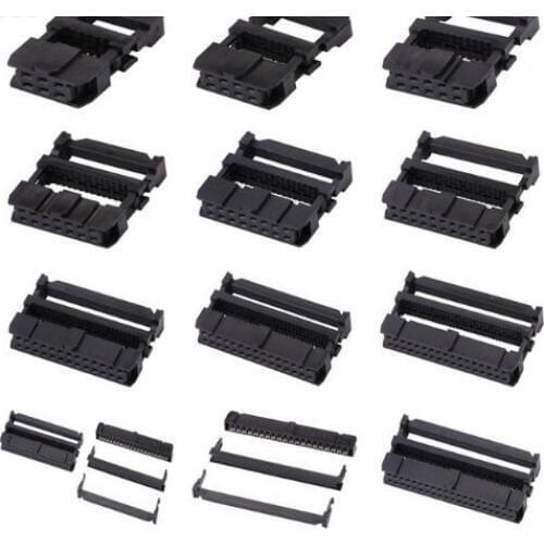 10set FC-6/8/10/14/16/20/26/30/34/40/50P IDC 2x3/4/5/7/8/10/13/15/17/20/25 Pin Dual Row Pitch 2.54mm IDC Connector Cable Socket