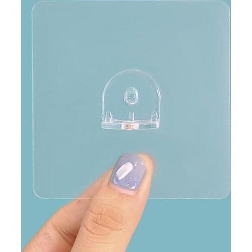 55% Dropshipping!!10Pcs Fixed Paste Hook Non-Perforated Good Load-Bearing Plastic Clear Shelf Support Bracket Home Decor