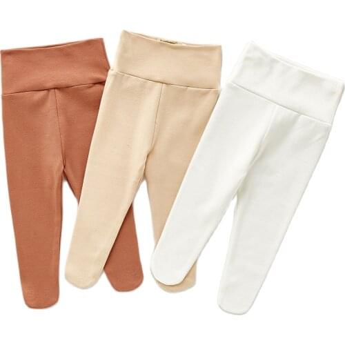 2021 Korean Newborn Baby Pants Baby Girl Clothes Autumn Solid Loose Casual Cotton Broadcloth Infant-clothing Baby Leggins Tights