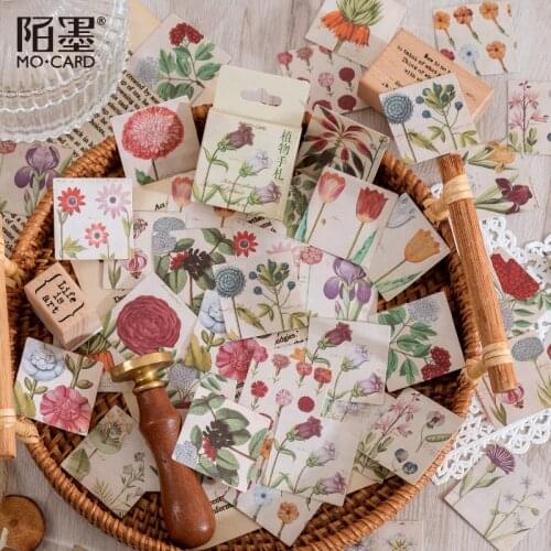 46 Pcs/box Plant Handbook Flower Series Diy Mini Paper Sticker Diary Album Scrapbooking Decoration Sticker Kawaii Stationery
