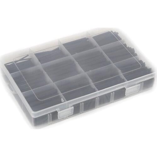 625 Pcs 2:1 Black Insulated Polyolefin Heat Shrink Tubing Electronic DIY Kit