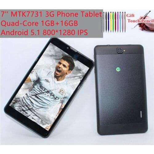 7 INCH 3G Phone Call Tablet PC 1GB+16GB MTK7731 Quad-Core 800*1280 IPS Android 5.1 Dual Camera WIFI
