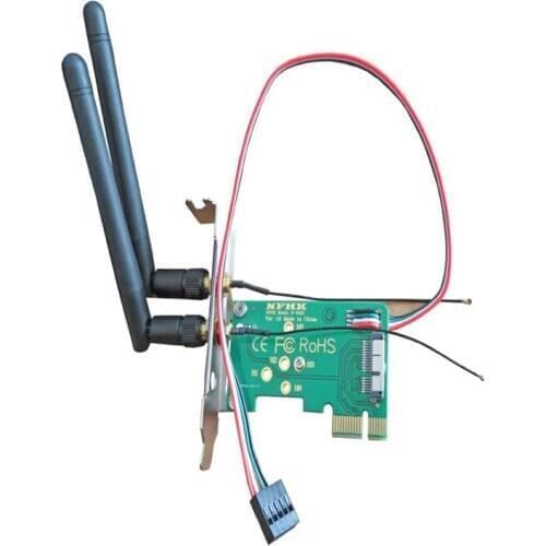 Half-height bezel BCM943224PCIEBT2 WiFi network card to PCIe x1 adapter card adapter