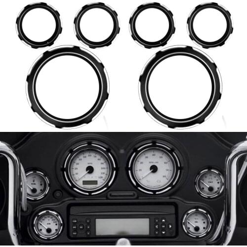 Motorcycle Black Speedometer Gauge Burst Bezel Kit For Harley Touring Electra Glide CVO Ultra Classic FLHTC 1996-2013