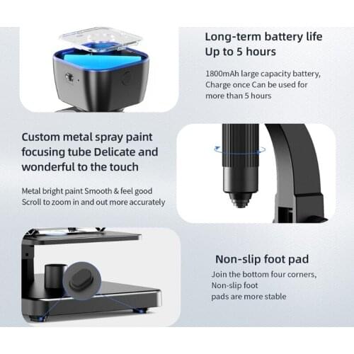 5MP Digital Microscope, Mini Pocket Handheld USB 2000x Magnification Camera Wifi Dual Lens Endoscope