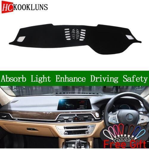 For BMW 7 series 2016 2017-2019 Right Hand Drive Dashboard Cover Car Stickers Sun Shade Dash Mat Carpet Interior Accessories
