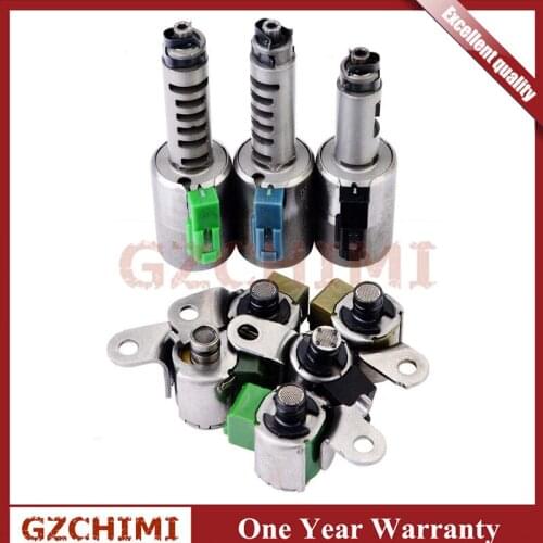 AW55-50SN AW55-51SN AF33 RE5F22A 8PCS Transmission Solenoid Valve Set Fits for SATURN Saab Opel Chevolet Volvo Romeo Fiat Chevy