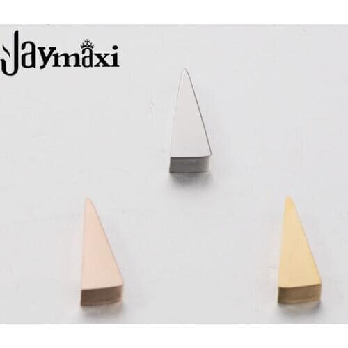 Jaymaxi Stainless Steel Triangle Charms Geometric Shape Laser Engrave Logo Jewelry Charms for Bracelet Making 5Pieces/lot