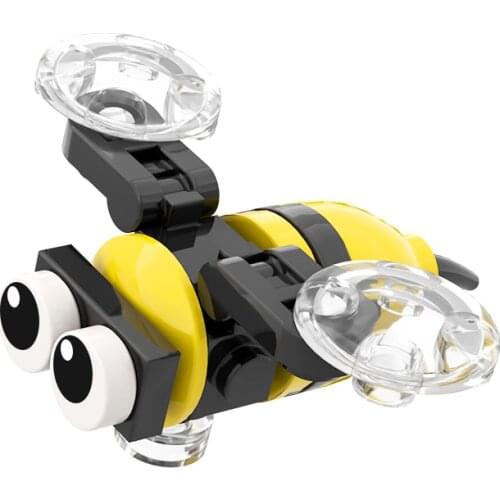 MOC DIY Mini Bee Honeybee Building Blocks Pick Honey Bricks Small Animal Assemble Education Toys For Children Girl Birthday Gift