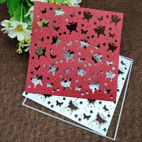 Square butterfly background Metal Cutting Dies Stencils For DIY Scrapbooking Decorative Embossing Handcraft Die Cutting Template