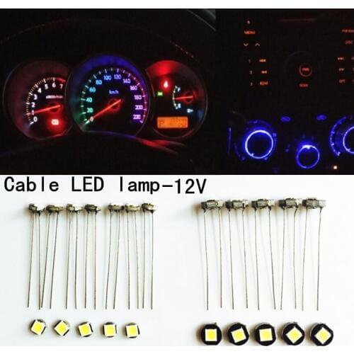 100pcs T3 T4 T4.7 T5 led car dashboard light instrument automobile door Wedge Gauge reading lamp bulb 12V led smd Car Styling