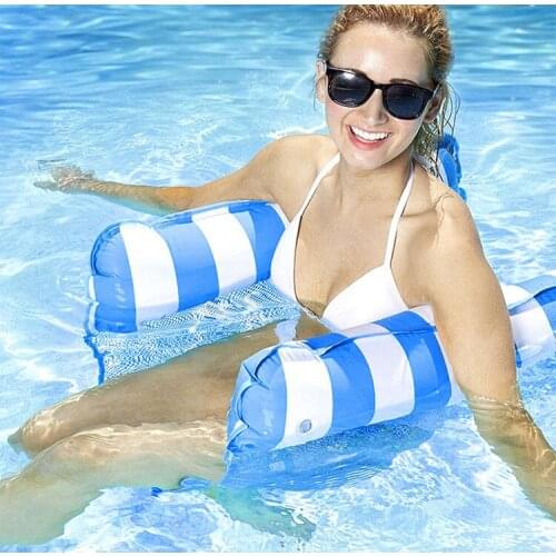 Summer Inflatable Foldable Floating Row Swimming Pool Water Hammock Sea Swimming Ring Pool Party Toy Lounge Bed for Swim Float