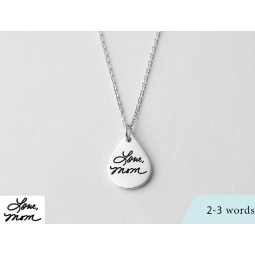 Ufine Personalized words fingerprint fashion Drop shape pendant Necklace cooper high quality pendant necklace N2070
