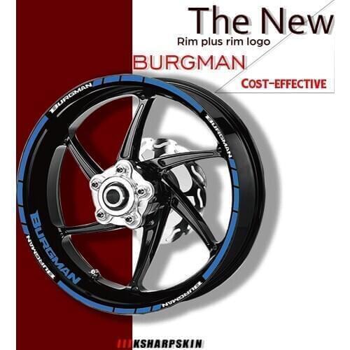 Motorcycle Front Rear Rim wheel reflective sticker Tire logo decorative decals kit set for Suzuki BURGMAN burgman 125 400 650