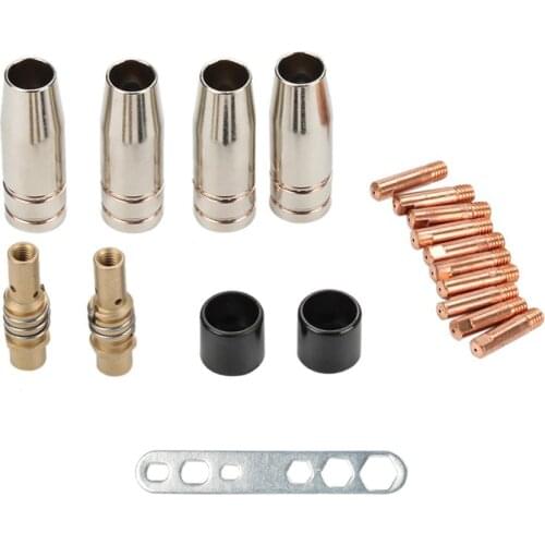 19PCS/Set Nozzle Contact Tips Holder for Mig Contact Semi-Automatic Welding Tool Accessories Fit for 15AK MIG Welding Torch