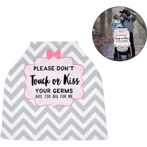 Baby Car Seat Cover with Safety Warning No Touching Sign Nursing Covers for Stroller High Chair Shopping Cart