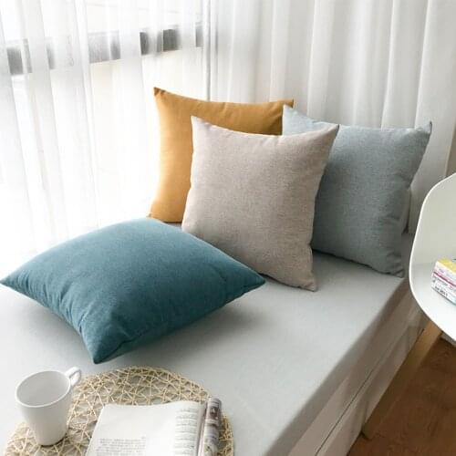 Cushion Cover Linen Decoration Pillows for Sofa Living Room Car Housse De Coussin 45*45 Decorative Pillows Nordic Home Decor
