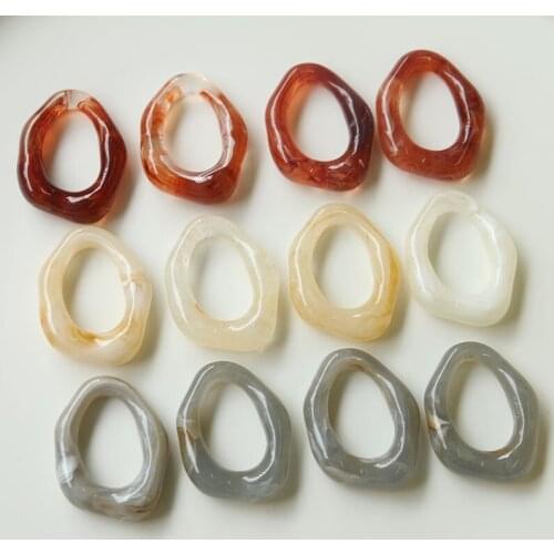 New style 50pcs/lot color print geometry irregular water drop shape resin beads diy jewelry earring/garment pendant accessory