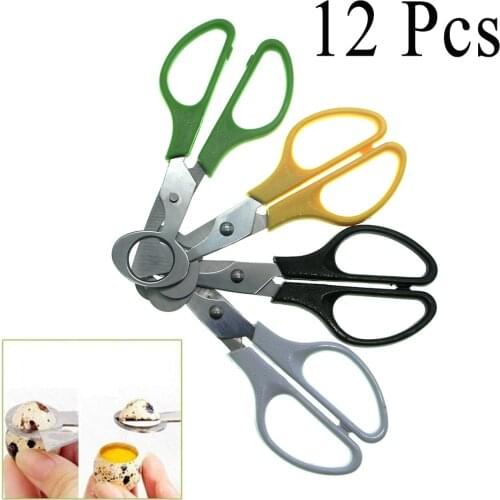 12PCS Housewife Knife Quail Pigeon Bird Egg Scissor Stainless Steel Cutter Shell Cigar Opener Cracker Kitchen Clipper Blade Tool