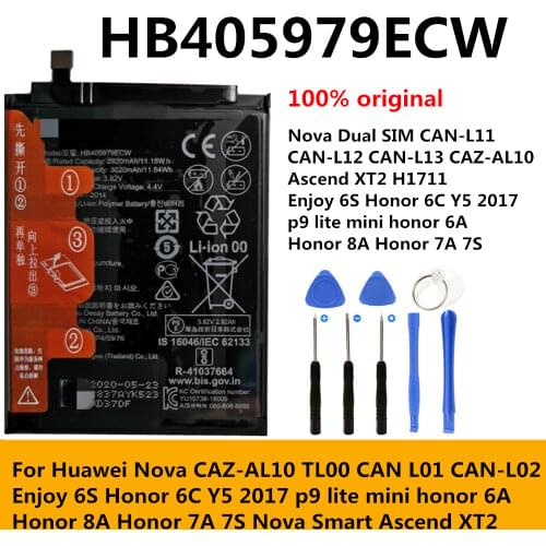 New 100% Original HB405979ECW Battery For Huawei Honor 6A Pro DLI-L42 Replacement Mobile Phone Batteries