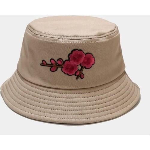 Bucket Hat Women Men Flower Embroidery Summer Sun Beach Hip Hop Outdoor Fishing Breathable Cap Accessory