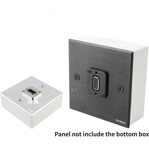 1Pcs aluminum alloy black silver 86 type panel VGA module D type DB15 pin female to female connector front and rear lockable