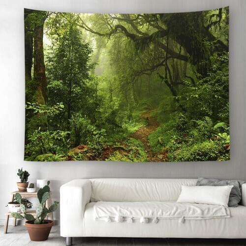 Landscape Tree Psychedelic Tapestry Mandala Carpet Wall Hanging Blanket Mushroom Forest Wall Cloth Tapestries Boho Home Decor