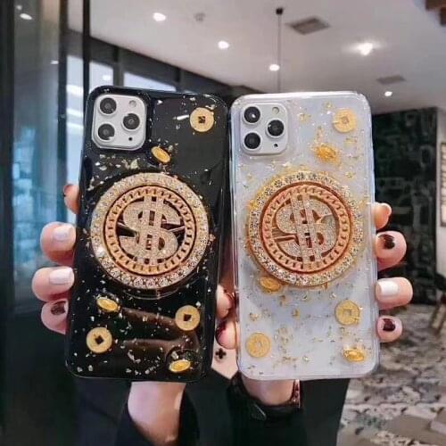 Transparent Soft TPU Dollar Turntable Phone Cases For iphone 11 Pro Max 12 Pro Mini XR XS 8 X 7 6 6s Plus Interesting Back Cover