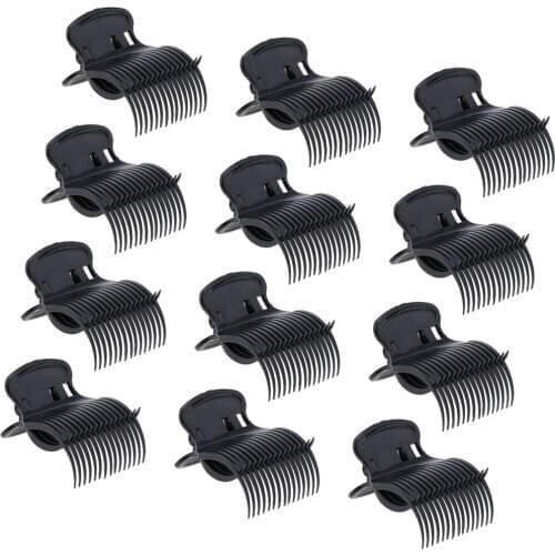12pcs Plastic Hot Hold Roller Super Clips Fit for Home Slaon Styling Hair Curler Claw Clips Roller Clips Clamps For Hair Dyeing