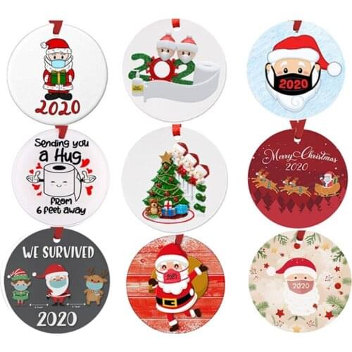 Christmas Decoration Wooden Christmas Decor Santa Claus Family Wear Mask Handmade Christmas Tree Christmas Decorations For Home