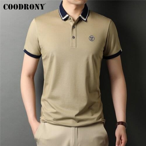 COODRONY Brand High Quality Summer New Arrival Casual Slim Fit Short Sleeve Polo-Shirt Men Clothing Fashion Cotton Tops C5249S
