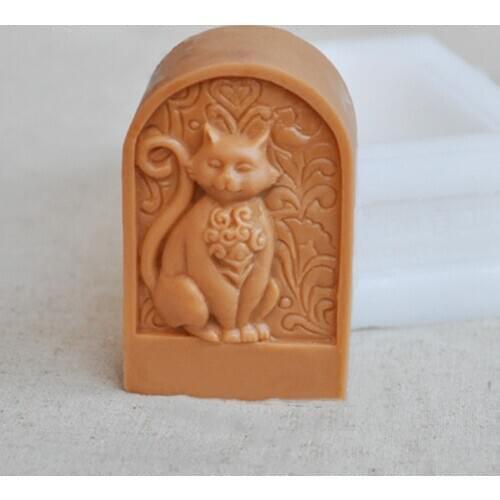 Cat Design Silicone Soap Mold Bar Silicone Molds Mousse Cake Mould Epoxy Resin Crafts Silicone Mould