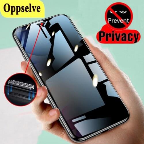 2PCS Full Cover Anti Spy Glass For iPhone 12 Mini 11 Pro Max X Xs Max Xr 8 7 6 6s SE 2020 Screen Protector Glass With Dust Net