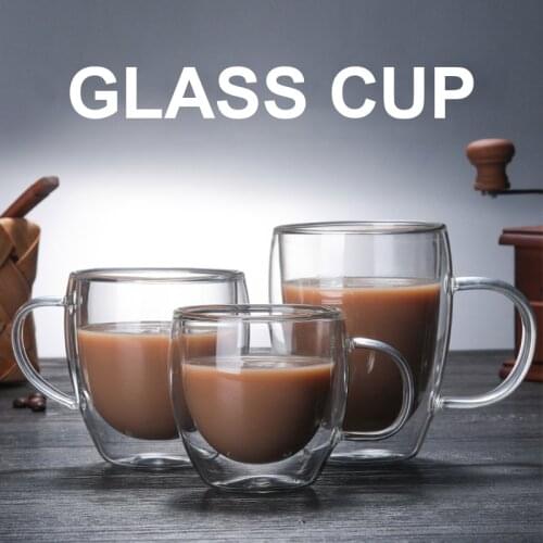 Double wall glass cup drinkware espresso coffee mug beer tumbler cups in bulk wine cocktail shot glass strawberry milk tea mugs