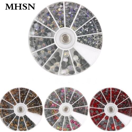 Rhinestones 20 Style Hotfix Bags Garment Shoes Decorative Articles Round Rhinestones Plastic Glue-On Hot Drill Flatback 19078