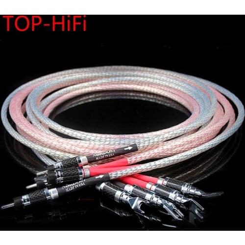 TOP-HiFi Carbon Fiber Y Spade Banana Speaker Connector 7N Nordost Valhalla Audio Speaker Audiophile Cable for Amplifier