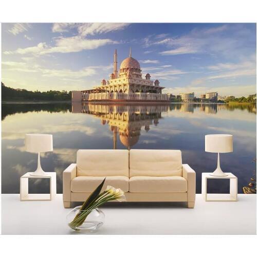 WDBH Custom photo 3d wallpaper Beautiful scenery on the water castle room home decor 3d wall murals wallpaper for walls 3 d